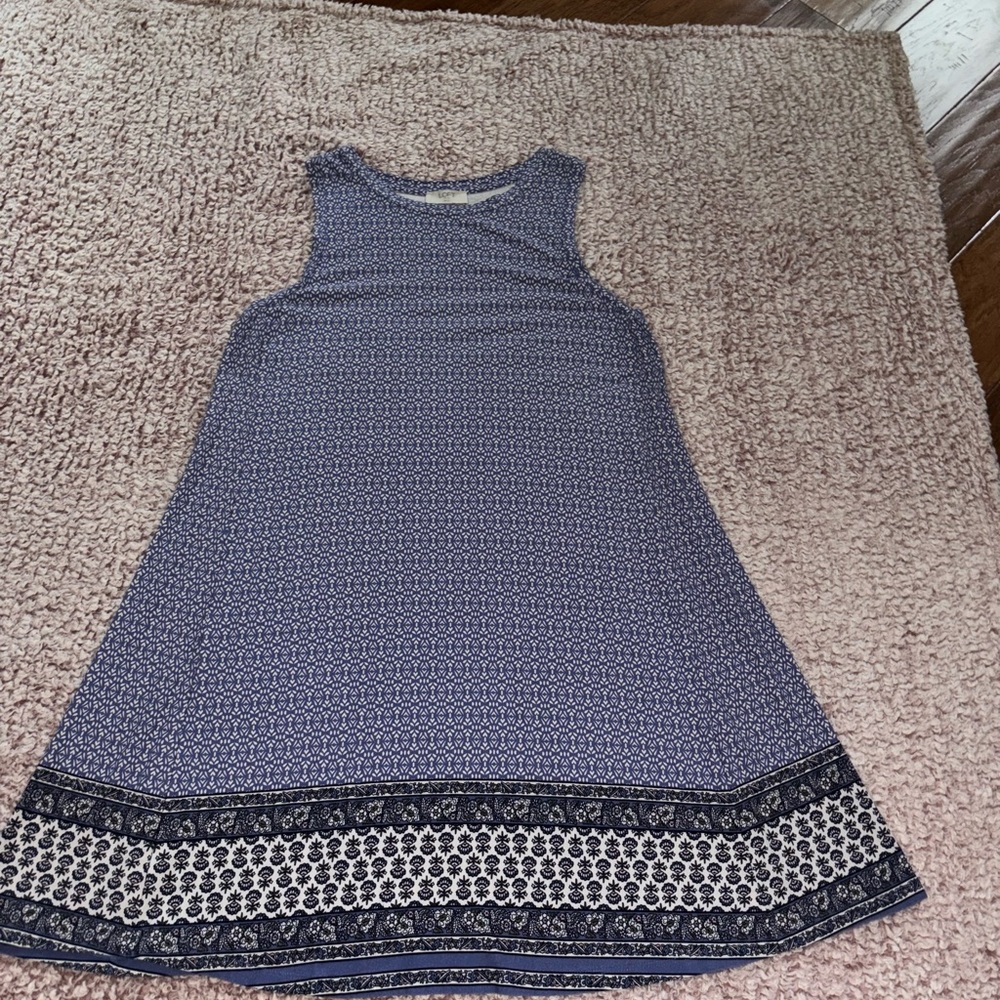Loft Blue Patterned Sleeveless Dress